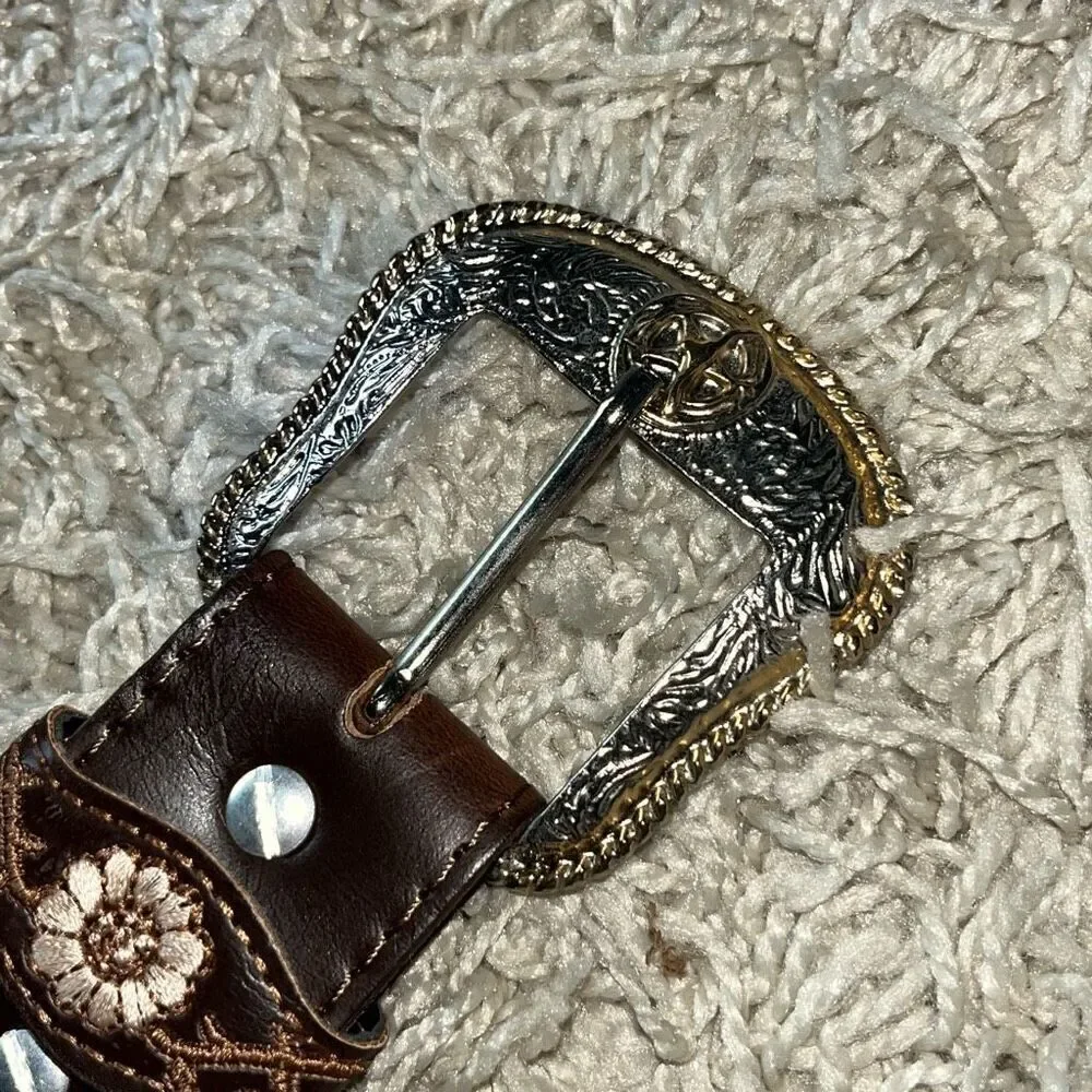 Hecho en Mexico Embossed Men’s Leather Belt, 32
